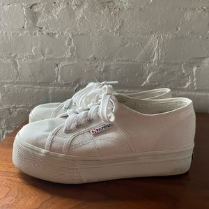 Superga White Platform Sneakers